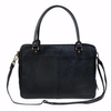 MAHI LEATHER Leather Oxford Zip-Up Satchel Briefcase Bag With 15" Laptop Capacity In Black