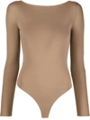 Wolford The Back-cut-out Body In Brown