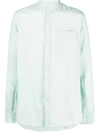 WOOLRICH WOOLRICH BAND COLLAR LINEN SHIRT CLOTHING