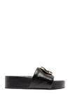 Tory Burch Slide Woven In Black Leather In Black