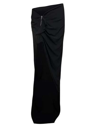 Rick Owens Woven Edfu Skirt In Nero