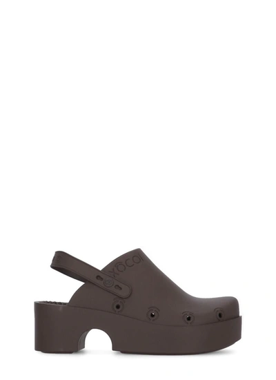 Xocoi Woman Mules & Clogs Dark Brown Size 6 Rubber In Brown