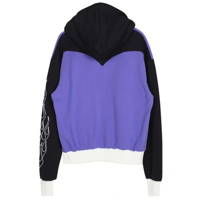 Youths In Balaclava Psycho Highway Graphic-embroidery Boxy-fit Cotton-jersey Hoody In Viola