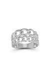 CHLOE & MADISON CHLOE AND MADISON STERLING SILVER TWO ROW CURB LINK RING