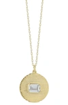 Chloe & Madison Chloe And Madison 14k Over Silver Cz Pendant Necklace In Gold