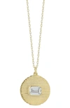 CHLOE & MADISON CUBIC ZIRCONIA DISC PENDANT NECKLACE