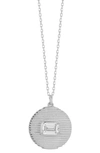 Chloe & Madison Cubic Zirconia Disc Pendant Necklace In Silver