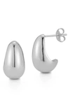 Chloe & Madison Chloe And Madison Dome Hoop Earrings In Silver