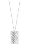 Chloe & Madison Chloe And Madison Silver Cz Checkered Tag Necklace