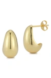 Chloe & Madison Chloe And Madison 14k Over Silver Dome Huggie Earrings In Gold