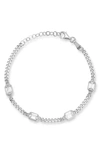 CHLOE & MADISON CZ STATION CURB CHAIN LINK BRACELET