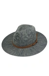 Marcus Adler Open Knit Wide Brim Panama Hat In Blue