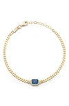 Chloe & Madison 14k Gold Vermeil Curb Link Cz Solitaire Bracelet In Gold