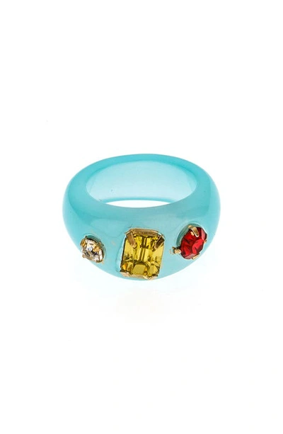 Ettika Jeweled Blue Resin Ring