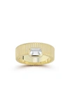 CHLOE & MADISON CHLOE AND MADISON 14K GOLD PLATED STERLING SILVER & CZ RING