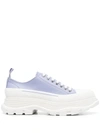 ALEXANDER MCQUEEN ALEXANDER MCQUEEN LILAC AND WHITE TREAD SLICK LACED SHOES