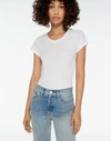 Re/done Heritage Cotton 1960's Slim Tee Bodysuit In Optic White