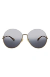Chloé 61mm Oversized Sunglasses In Gold Gold Blue