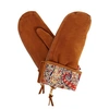 GIZELLE RENEE Psyche Tan Brown Nubuk Suede Gloves With BF Liberty Tana Lawn