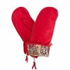 GIZELLE RENEE Psyche Red Nubuk Suede Gloves With BF Liberty Tana Lawn