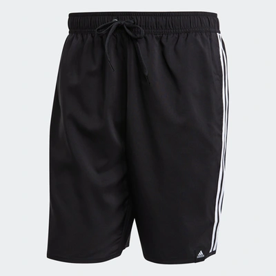 Adidas Originals Men's Adidas Classic-length 3-stripes Swim Shorts In Black