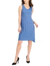 ANNE KLEIN WOMENS RIBBED CASUAL SHIFT DRESS