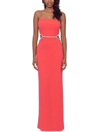 Xscape Womens Embellished Maxi Evening Dress In Pink