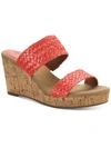 STYLE & CO DALIAA WOMENS FAUX LEATHER WOVEN WEDGE SANDALS