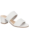 Bella Vita Georgette Womens Leather Open Toe Heels In White