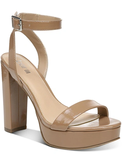 Bar Iii Ivy  Womens Patent Ankle Strap Platform Sandals In Beige