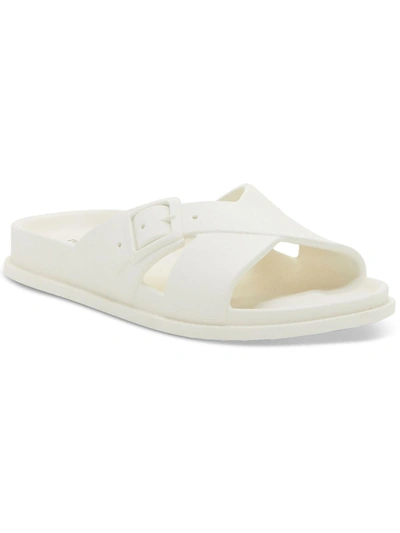 Lucky Brand Roseleen Womens Slip On Footbed Slide Sandals In White