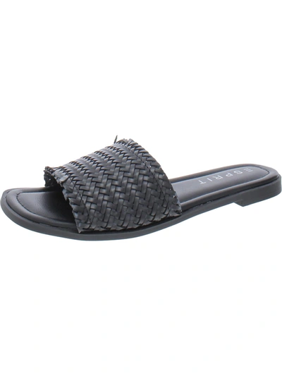 Esprit Summer Womens Woven Peep-toe Slide Sandals In Black