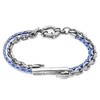 ANCHOR & CREW Royal Blue Belfast Silver & Braided Leather Bracelet