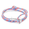 ANCHOR & CREW PROJECT RWB RED WHITE & BLUE ADMIRAL ANCHOR SILVER & ROPE BRACELET