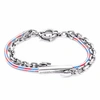ANCHOR & CREW Project-Rwb Red White & Blue Belfast Silver & Rope Bracelet