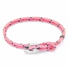 ANCHOR & CREW Pink Padstow Silver & Rope Bracelet