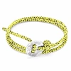 ANCHOR & CREW Yellow Noir Lerwick Silver & Rope Bracelet