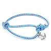 ANCHOR & CREW Blue Dash Severn Silver & Rope Bracelet