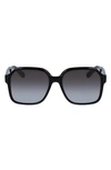 Ferragamo 56mm Square Sunglasses In Black