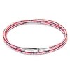 ANCHOR & CREW Red Dash Liverpool Silver & Rope Bracelet