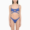 Attico Cut-out Wraparound Bikini In Blue