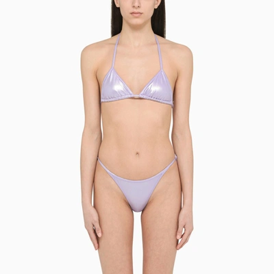 Attico Lavender Purple Glossy Triangle Bikini