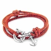 ANCHOR & CREW Red Noir Clyde Anchor Silver & Rope Bracelet