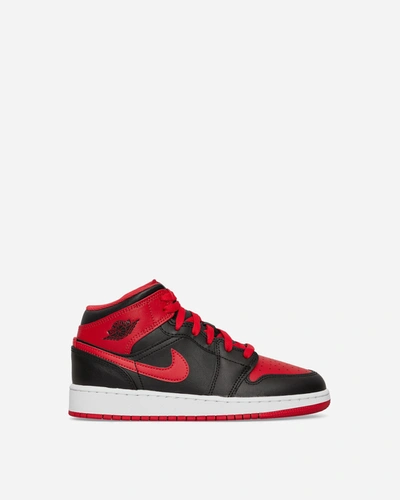 Nike Air Jordan 1 Mid (gs) Trainers Black / Fire Red In Multicolor