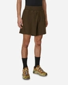 Ranra Khaki Mock-fly Shorts In Brown