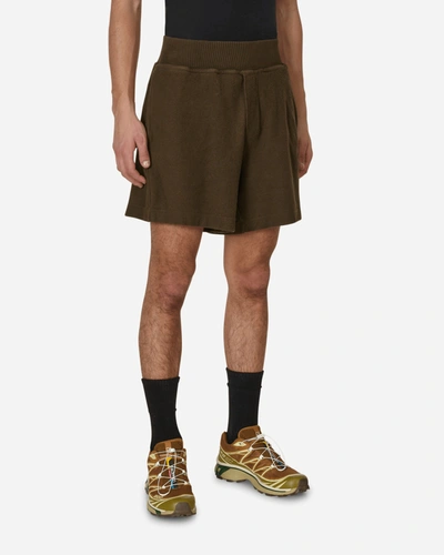 Ranra Khaki Mock-fly Shorts In Brown