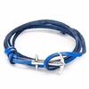 ANCHOR & CREW Royal Blue Admiral Silver & Leather Bracelet