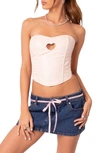 EDIKTED HEARTTHROB FAUX LEATHER CORSET CROP TOP
