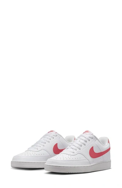 Nike Court Vision Low Sneakers In White/sea Coral/volt/black