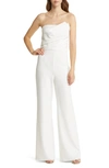 Tadashi Shoji Strapless Crepe Jumpsuit In Ivory